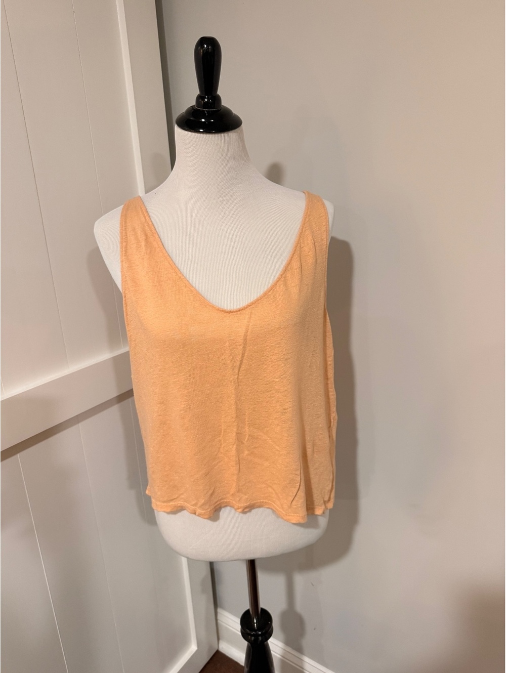 H&M Women's Linen Tank Top in Apricot Peach